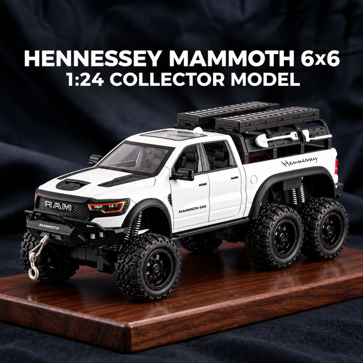 Dodge Ram Hennessey Mammoth 6x6 1:24 die-cast in white