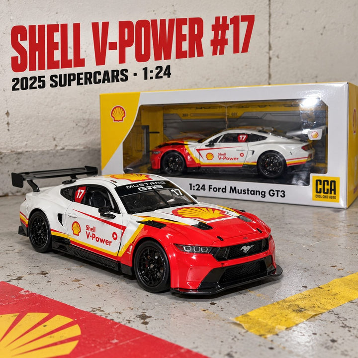 Ford Mustang GT Shell V-Power Racing #17 1:24 die-cast model, front view