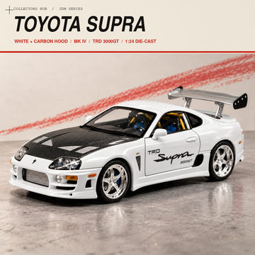 Toyota Supra MK4 1:24 die-cast model in white, front view