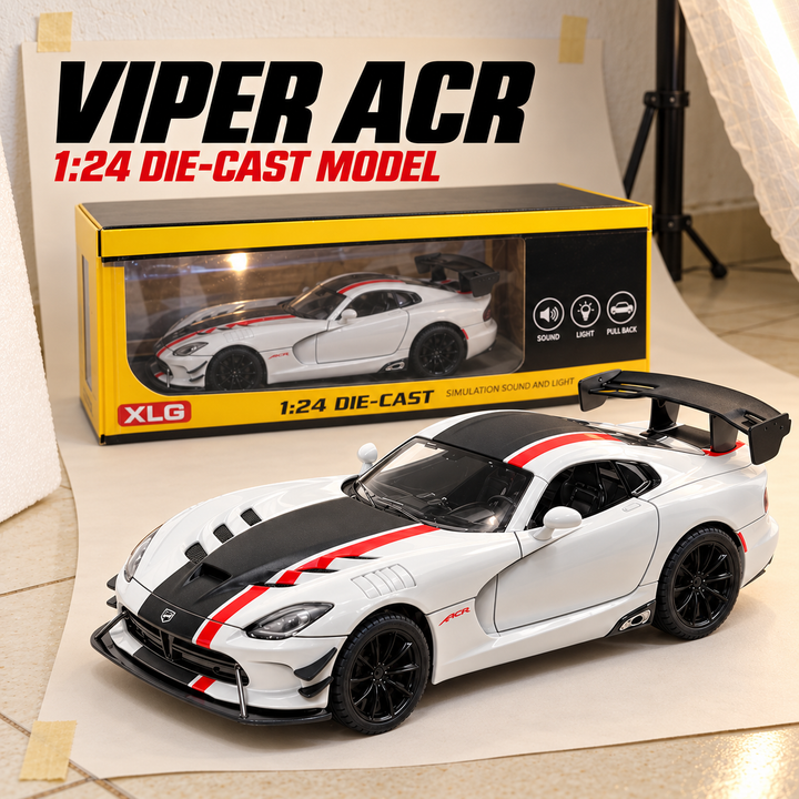 Dodge Viper ACR | 1:24 Collector Die-Cast | White with Black and Red Stripe