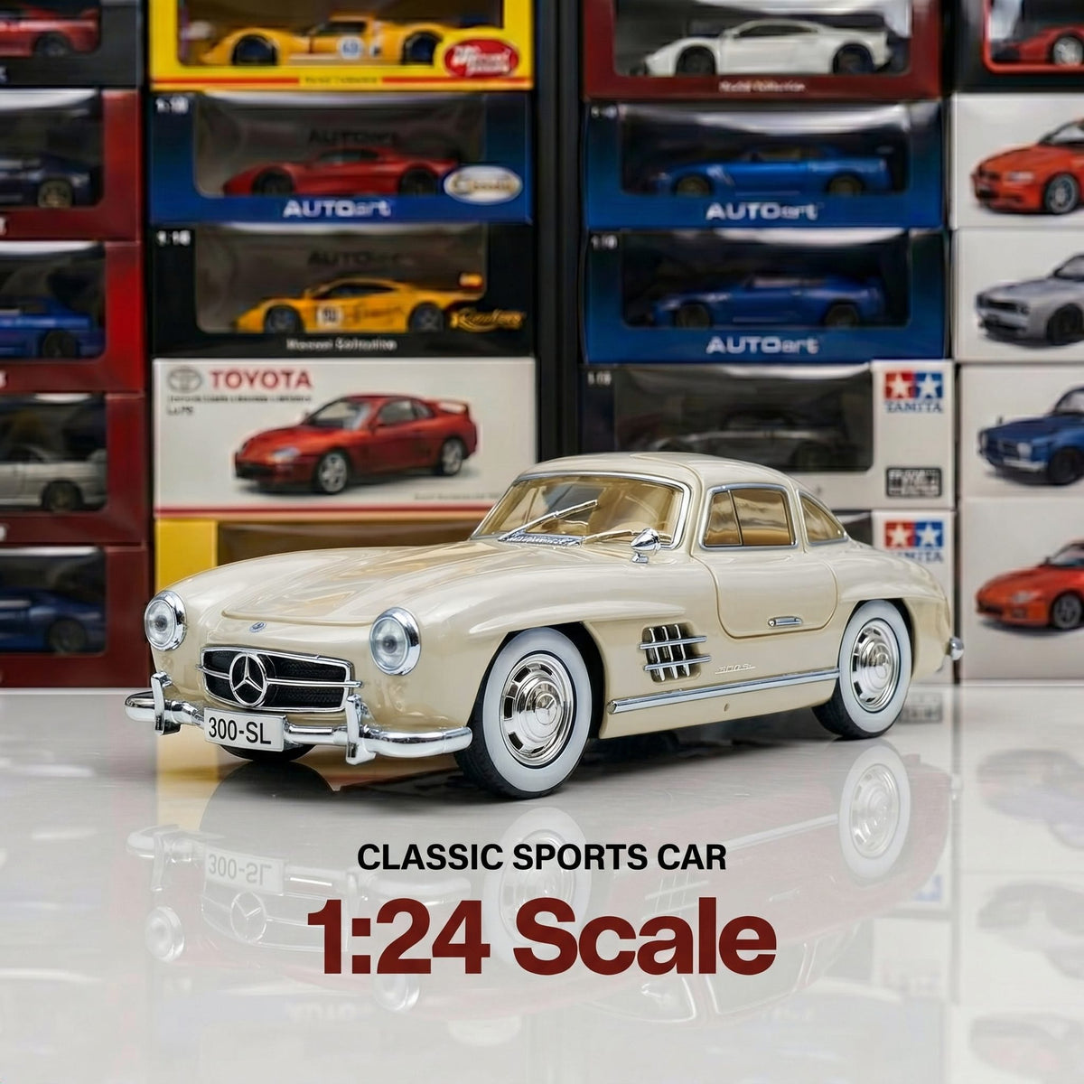 Mercedes 300 SL Gullwing | 1:24 Collector Die-Cast | White Finish