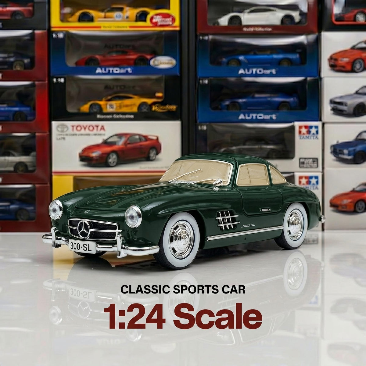 Mercedes 300 SL Gullwing | 1:24 Collector Die-Cast | Green Finish