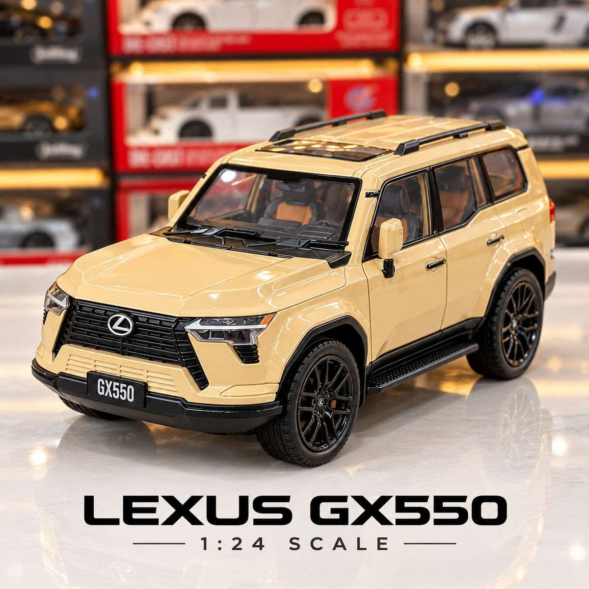 Lexus GX550 1:24 scale die-cast model, sand dune