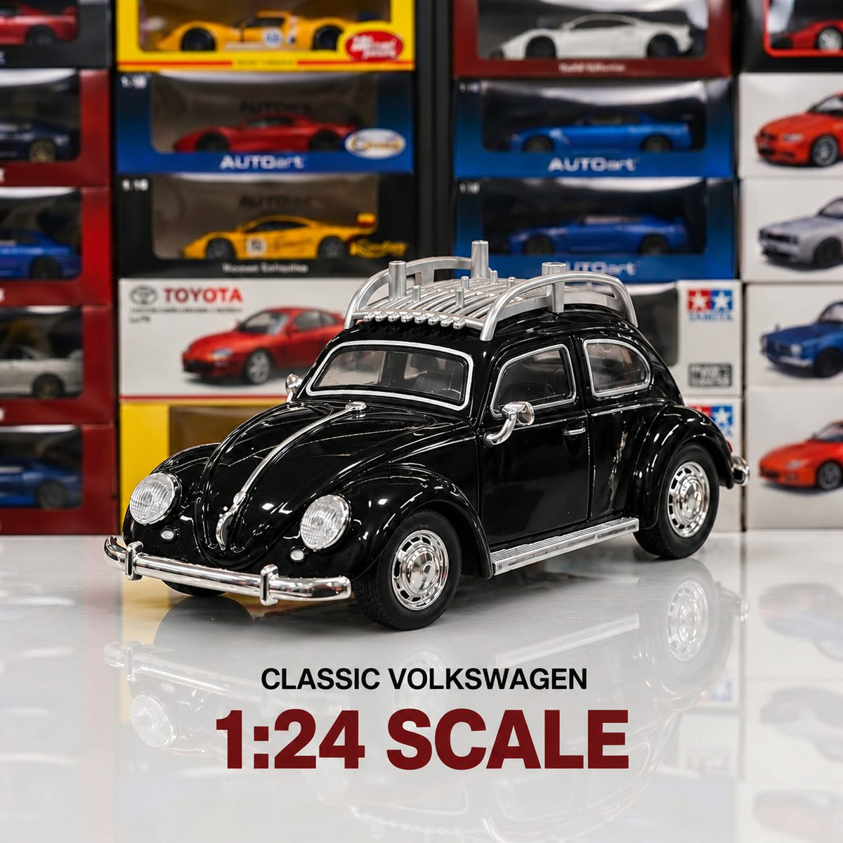 Volkswagen Beetle Foxy | 1:24 Collector Die-Cast | Black Finish