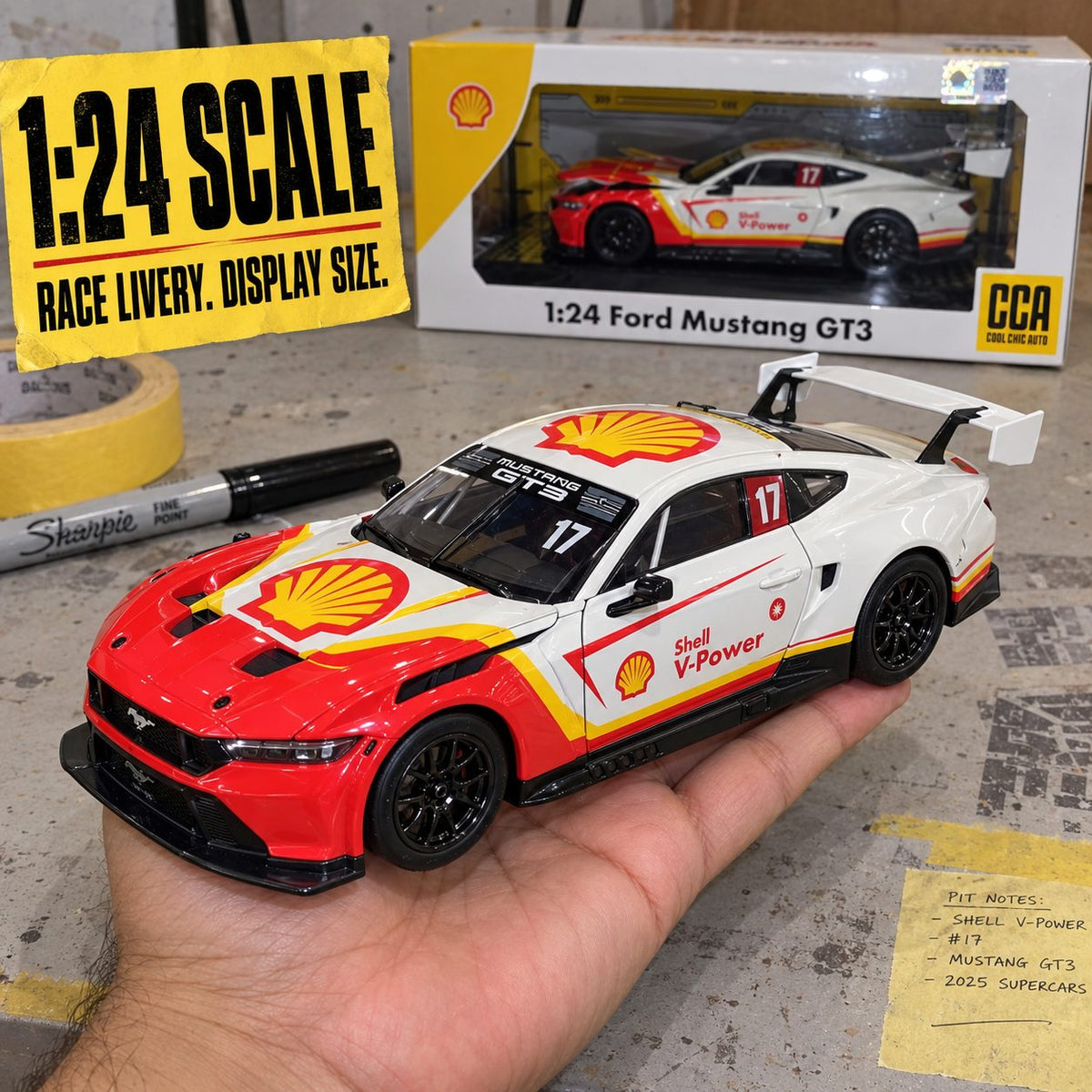 Ford Mustang GT Shell V-Power Racing #17 1:24 die-cast model, photo 2