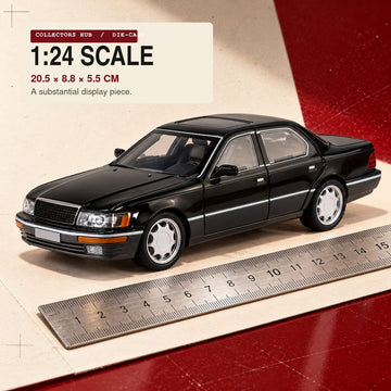 Lexus LS400 1:24 die-cast model in black, front view
