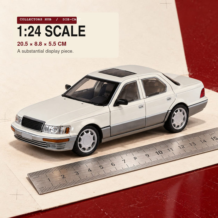 Lexus LS400 1:24 die-cast model in white, front view