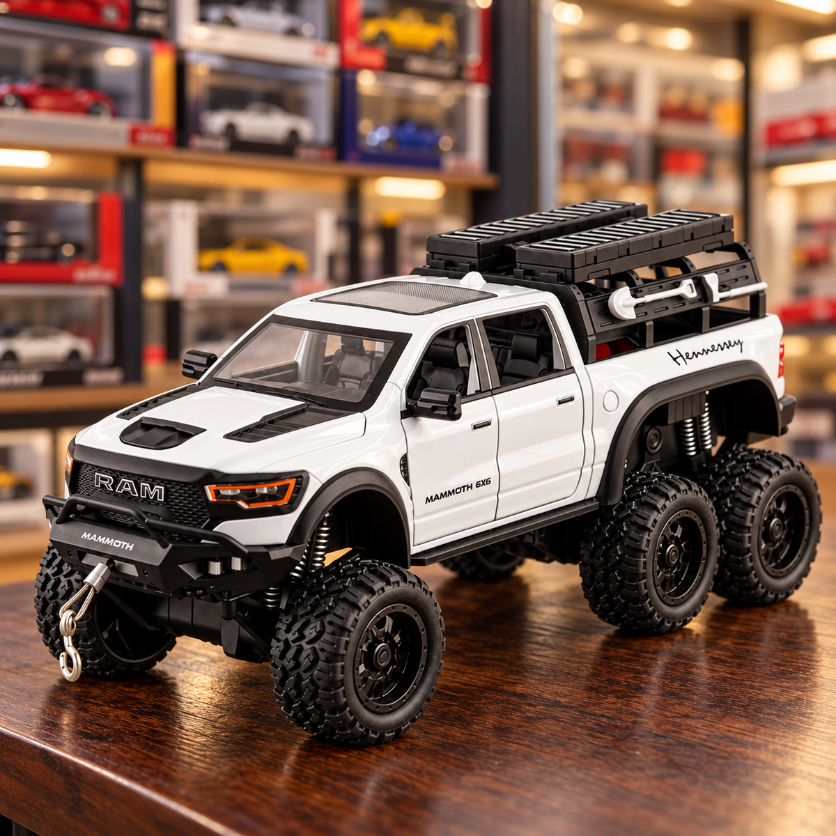 White Ram Mammoth 6x6 1:24 die-cast, front view