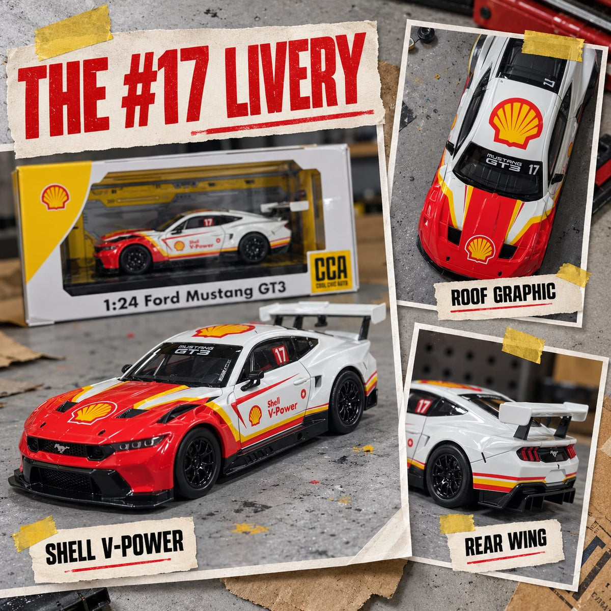 Ford Mustang GT Shell V-Power Racing #17 1:24 die-cast model, photo 3