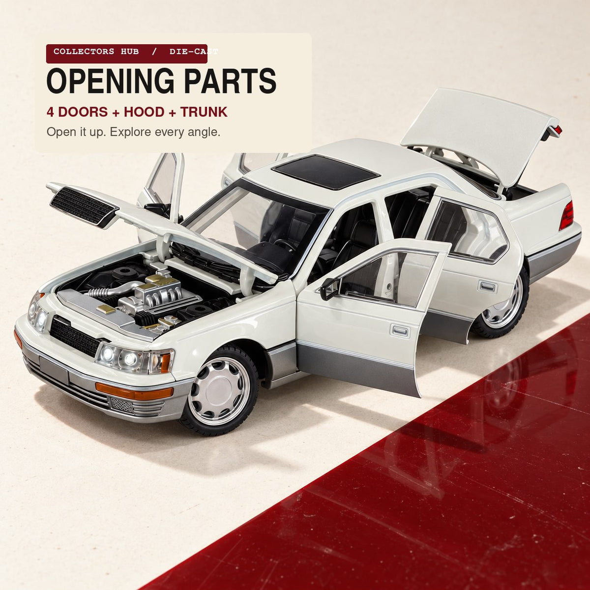 Lexus LS400 1:24 die-cast model in white, photo 2