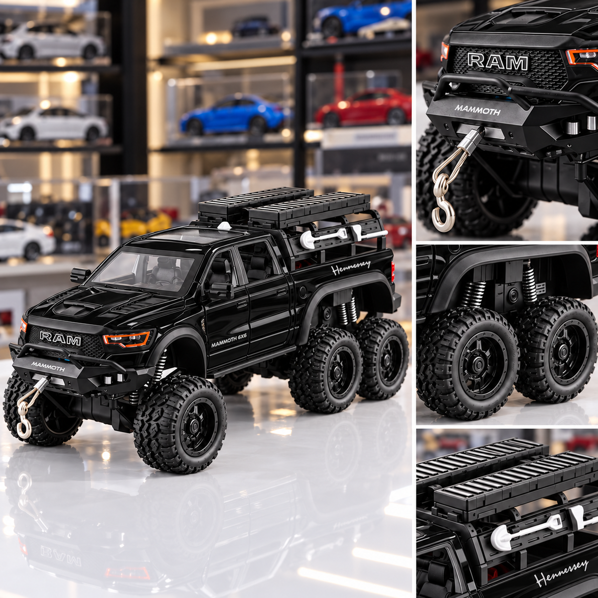 Black Ram Mammoth 6x6 1:24 die-cast, rear view