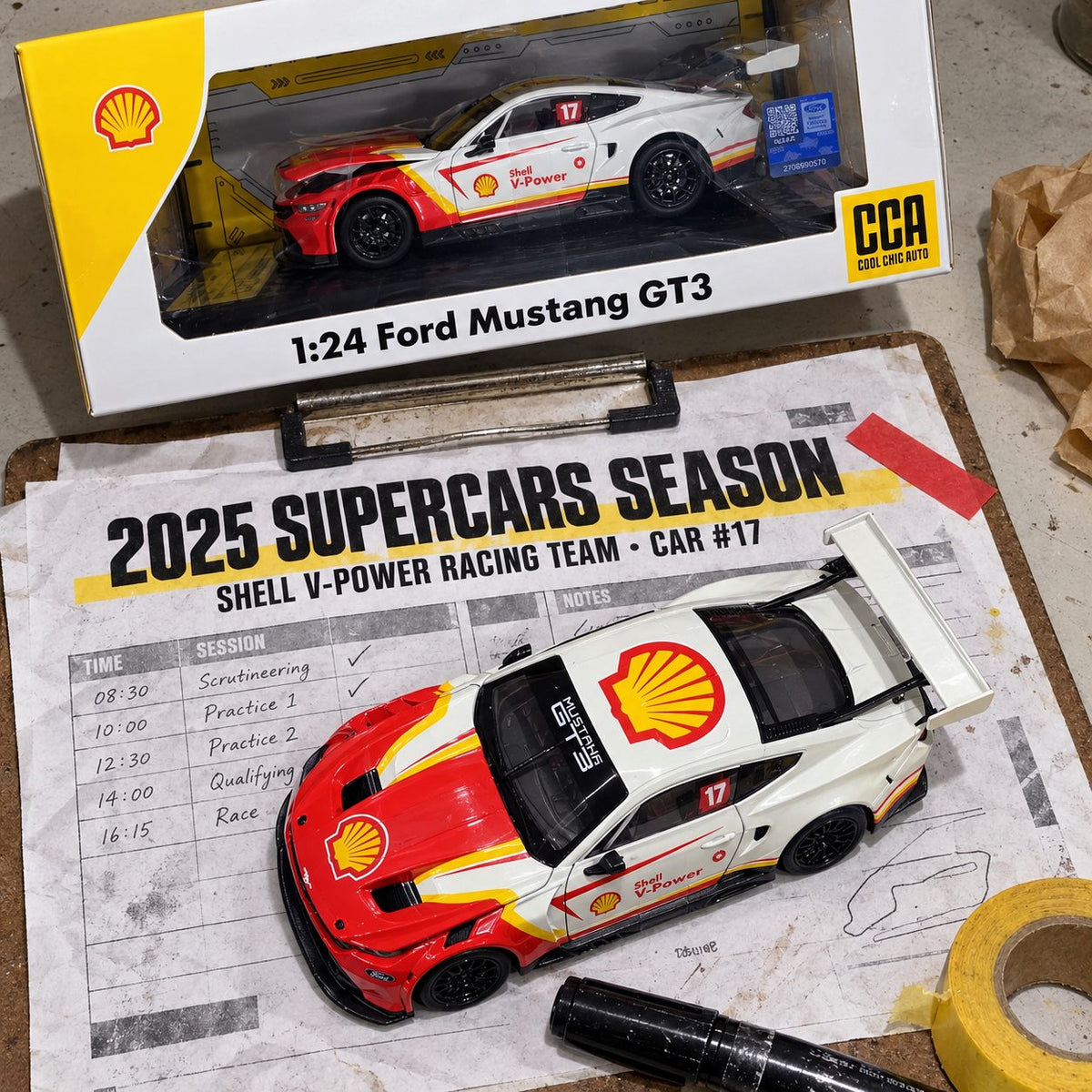 Ford Mustang GT Shell V-Power Racing #17 1:24 die-cast model, photo 4