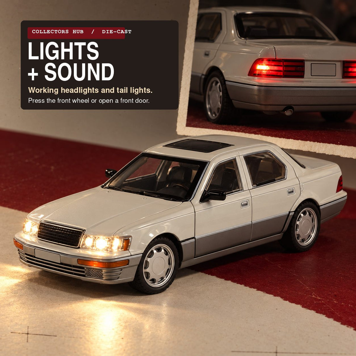Lexus LS400 1:24 die-cast model in white, photo 3