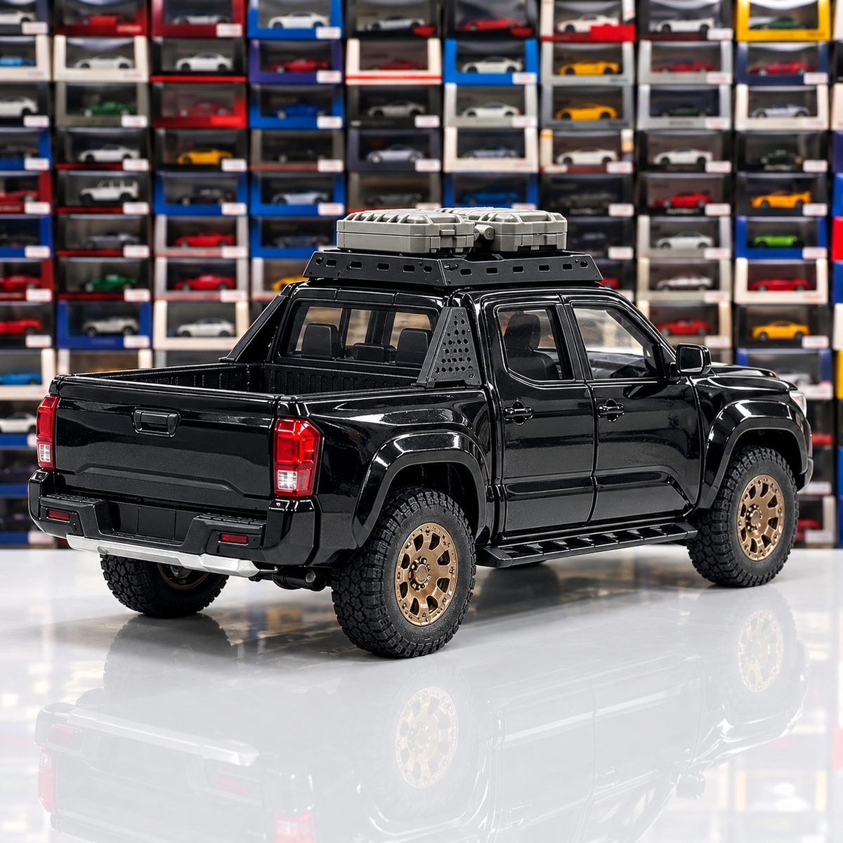 Black Tacoma Trailhunter 1:24 die-cast, off-road detail