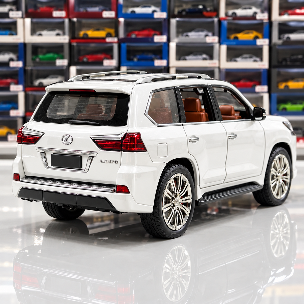 White Lexus LX570 1:24 die-cast, detail