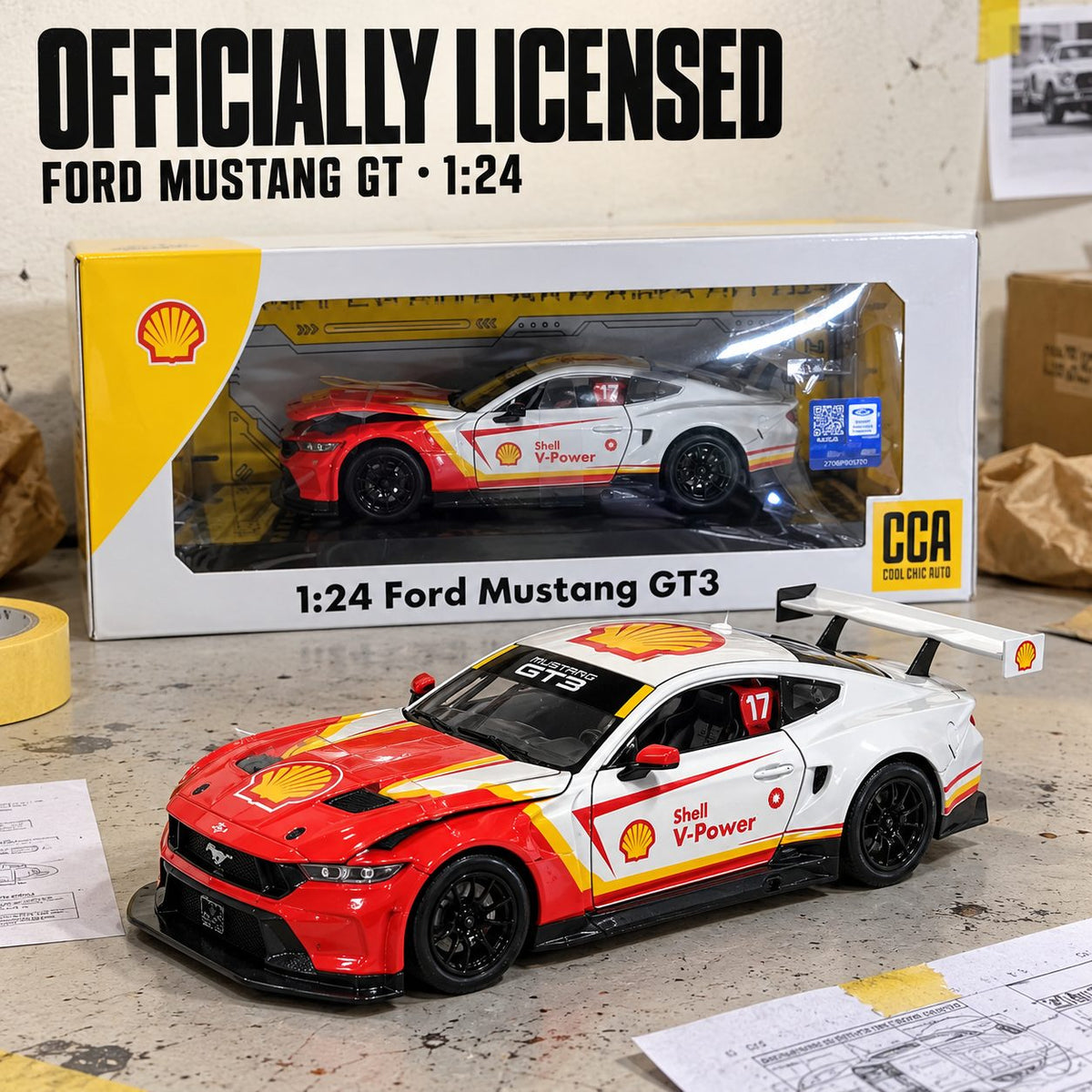 Ford Mustang GT Shell V-Power Racing #17 1:24 die-cast model, photo 5