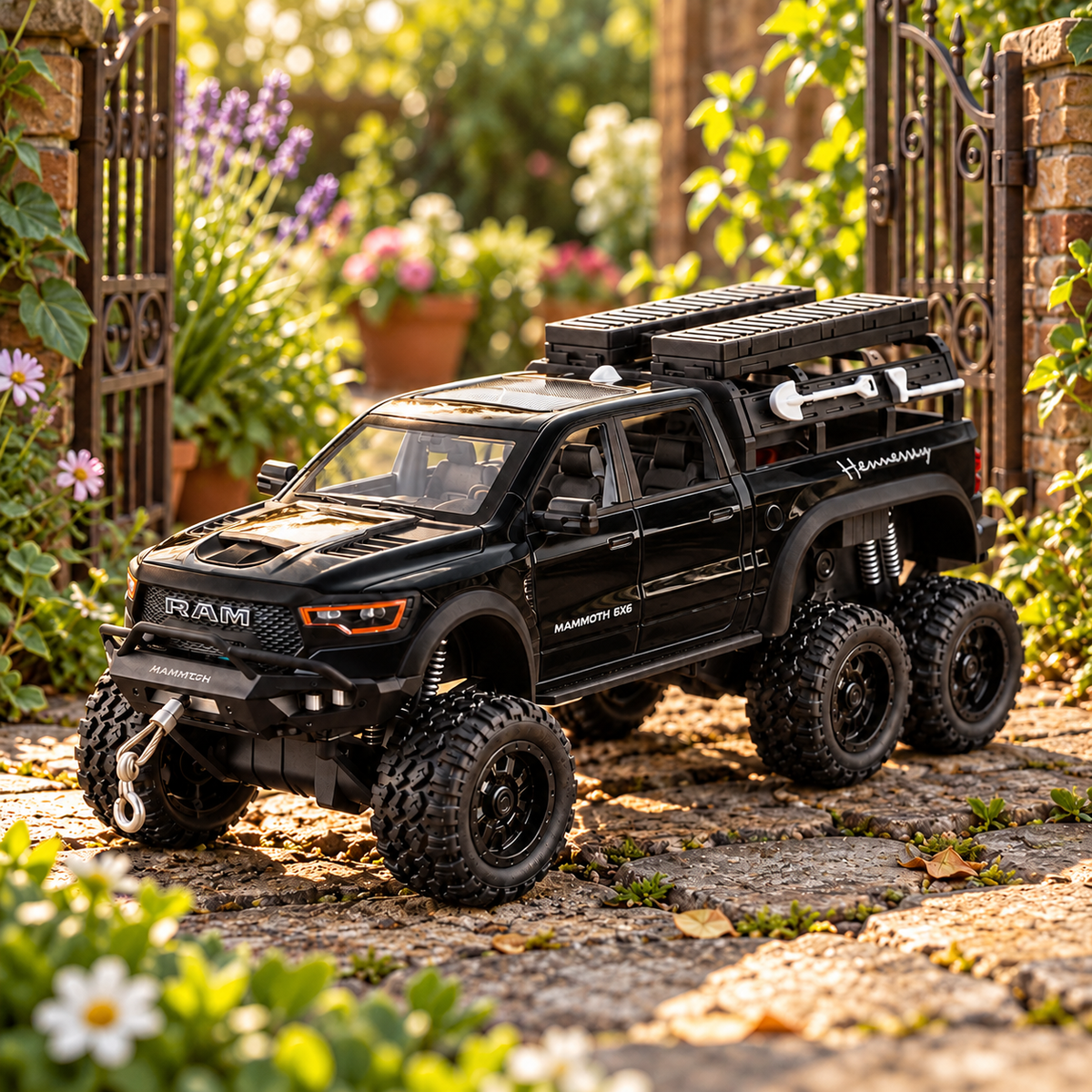 Black Ram Mammoth 6x6 1:24 die-cast, three-quarter view