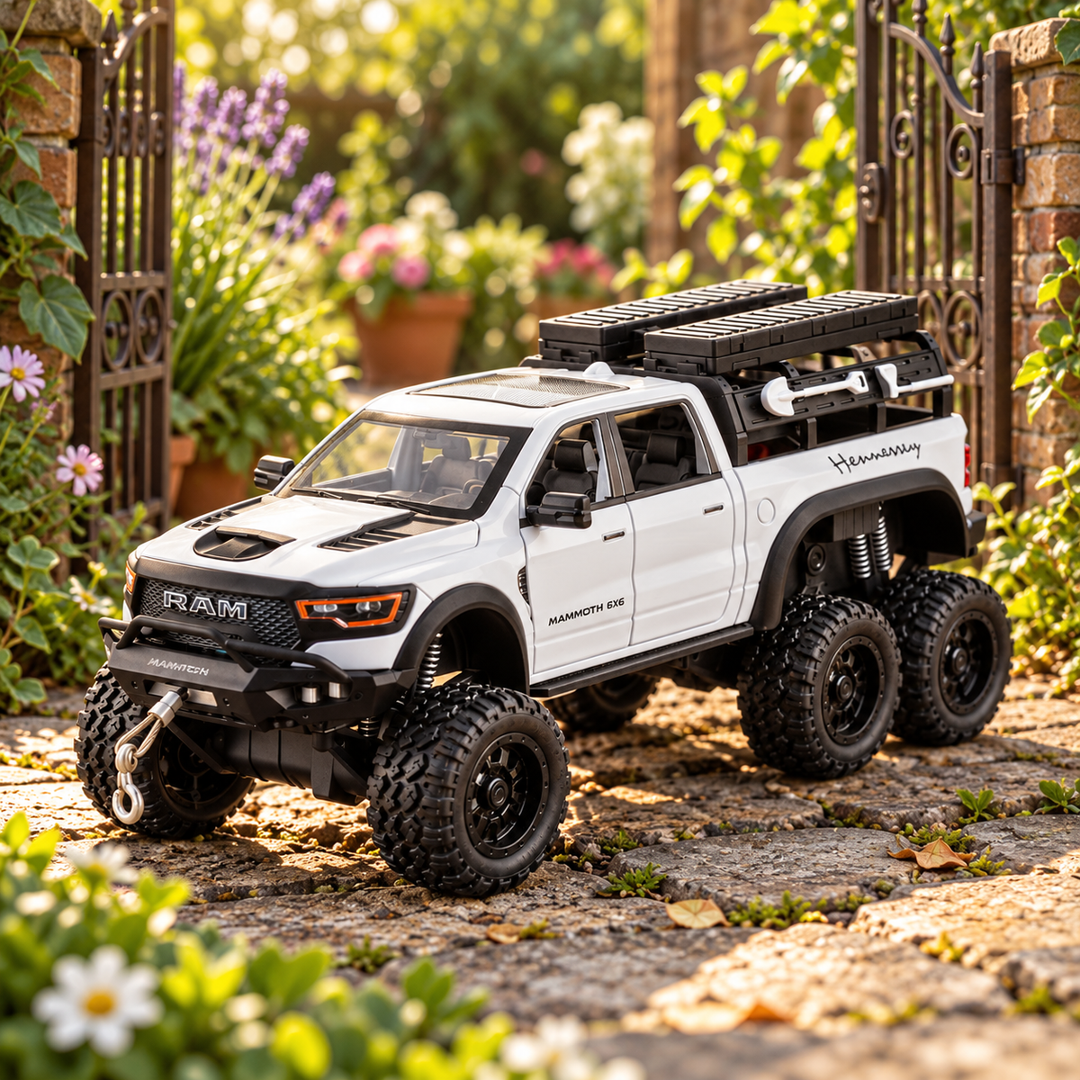 White Ram Mammoth 6x6 1:24 die-cast, three-quarter view