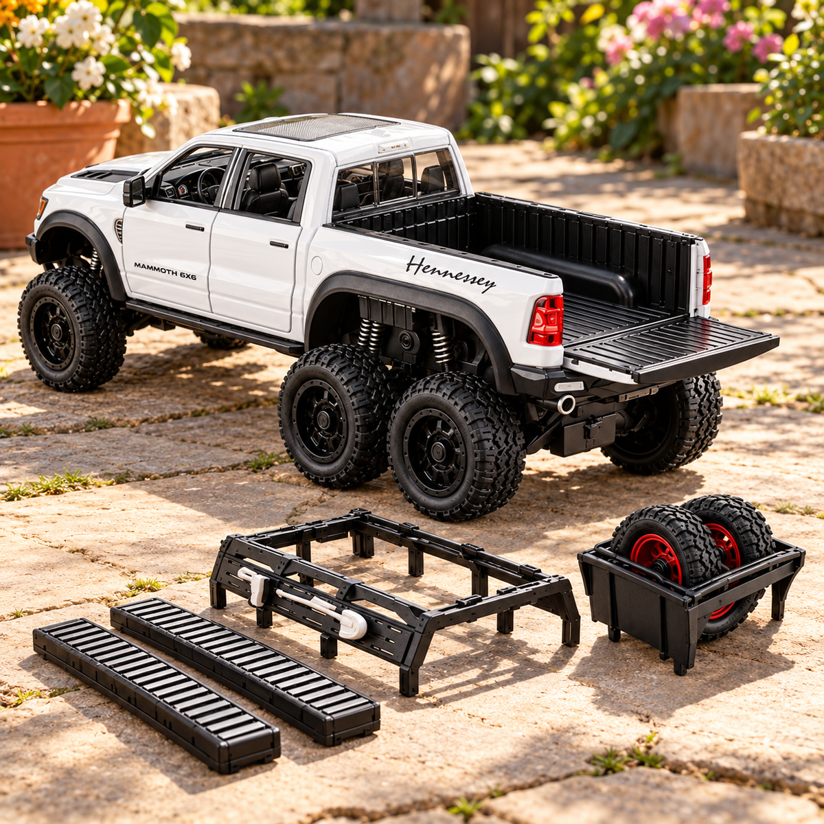 White Hennessey Mammoth 6x6 1:24 die-cast collector model