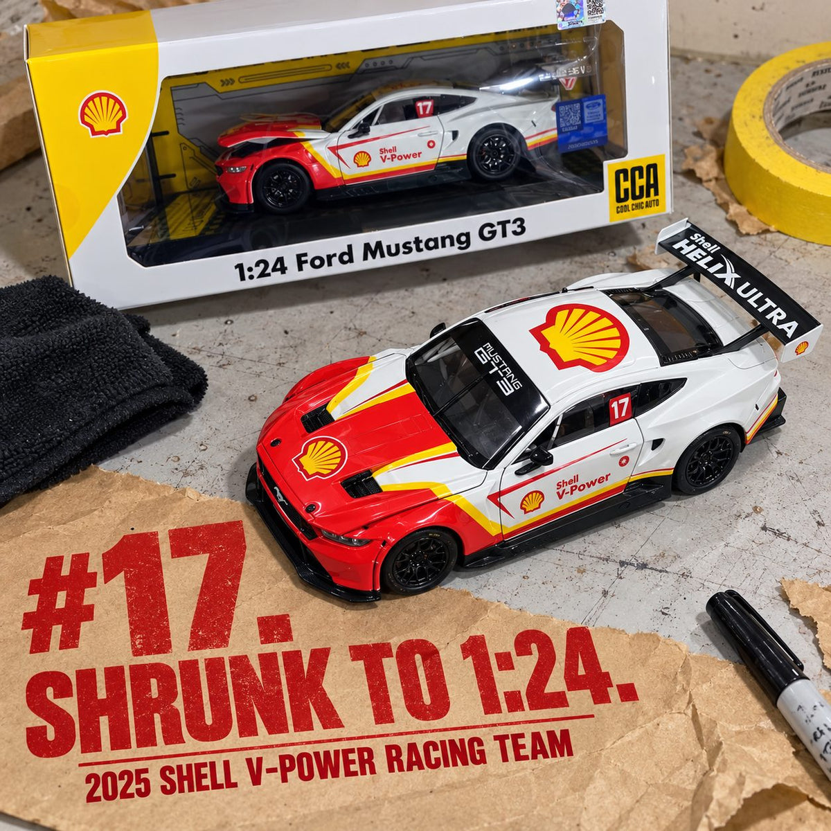 Ford Mustang GT Shell V-Power Racing #17 1:24 die-cast model, photo 7