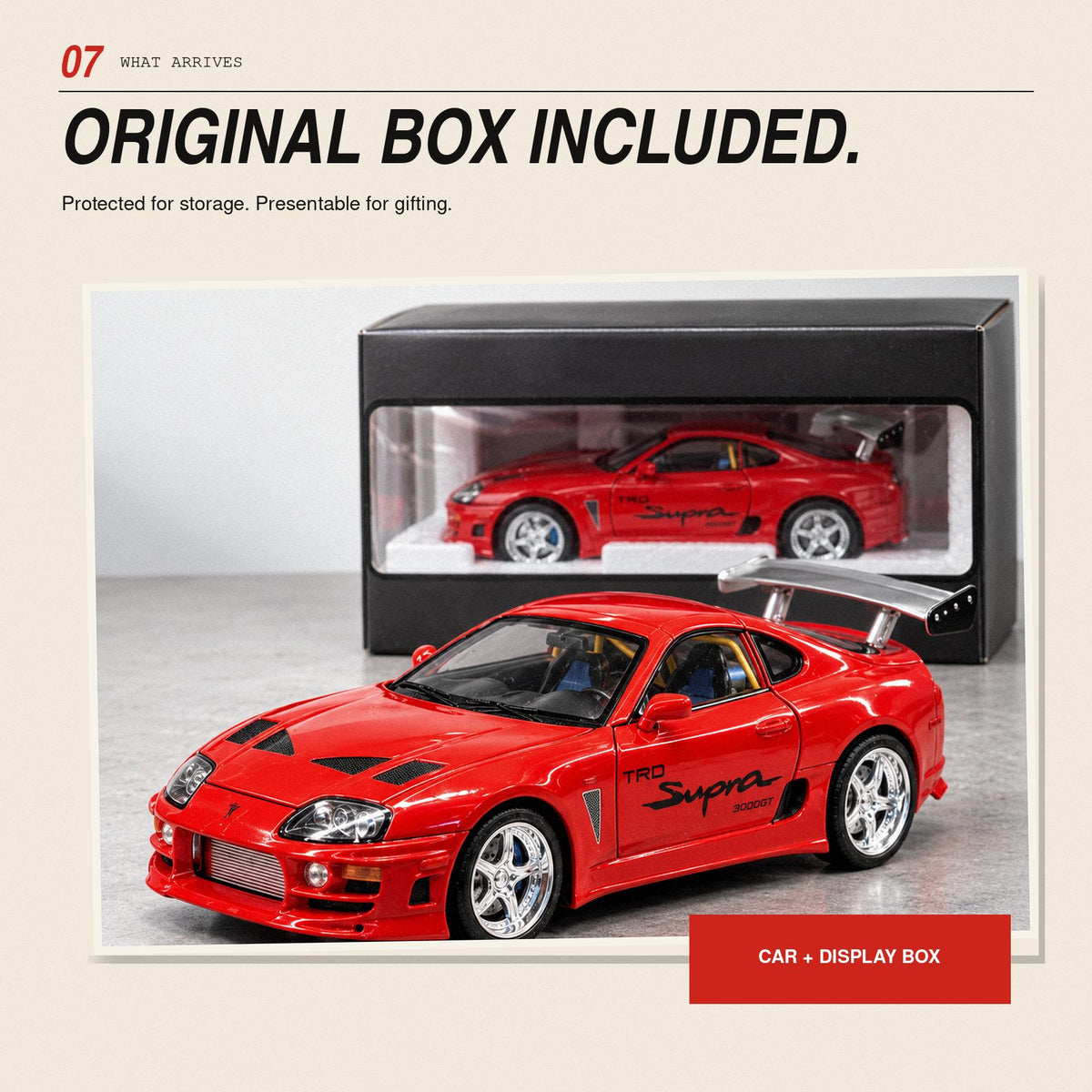 Toyota Supra MK4 1:24 die-cast model in red, photo 7