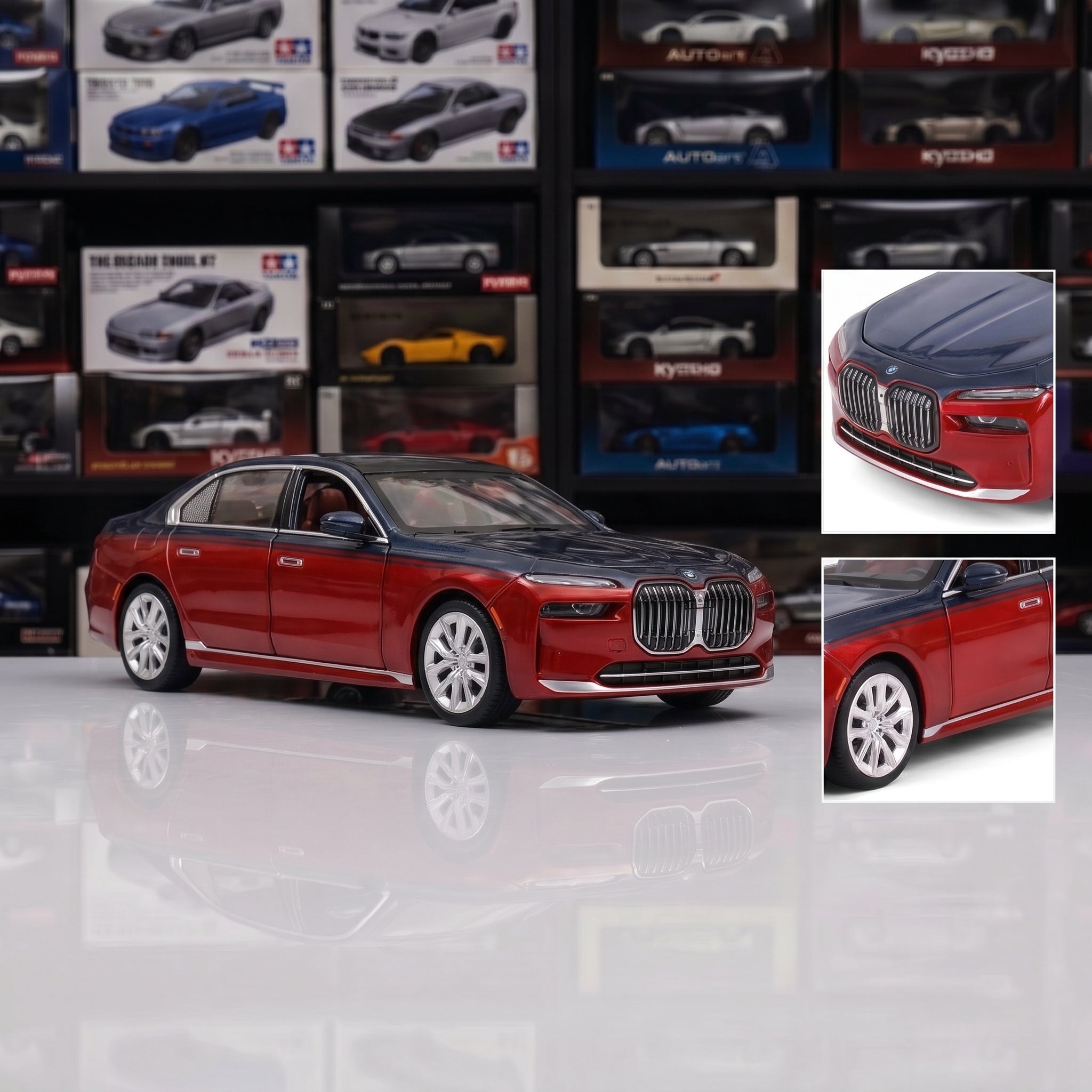 BMW i7 X-Drive | 1:24 Collector Die-Cast | Red - 2 Tone Finish