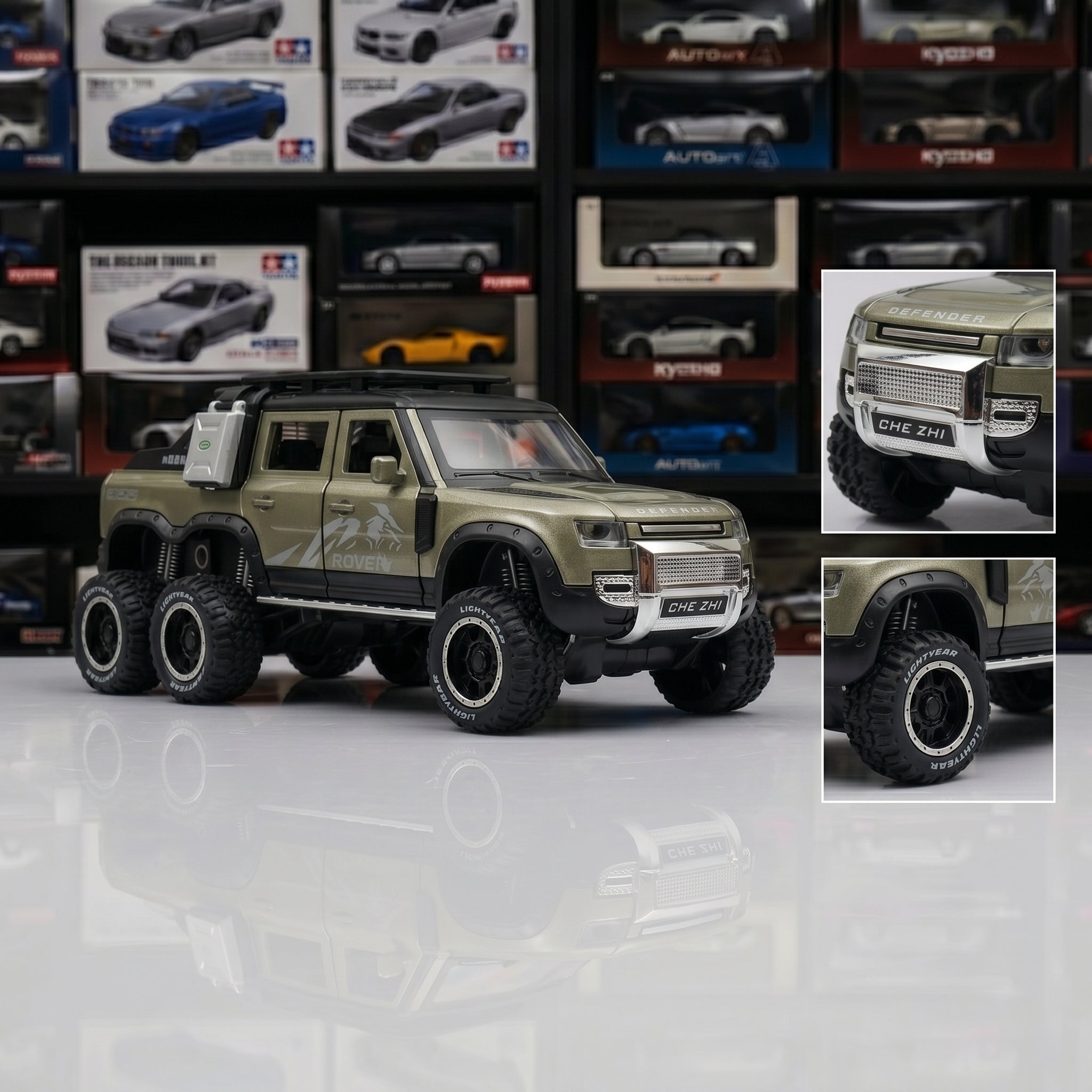 Land Rover Defender 6x6 | 1:24 Collector Die-Cast | Army Green Finish
