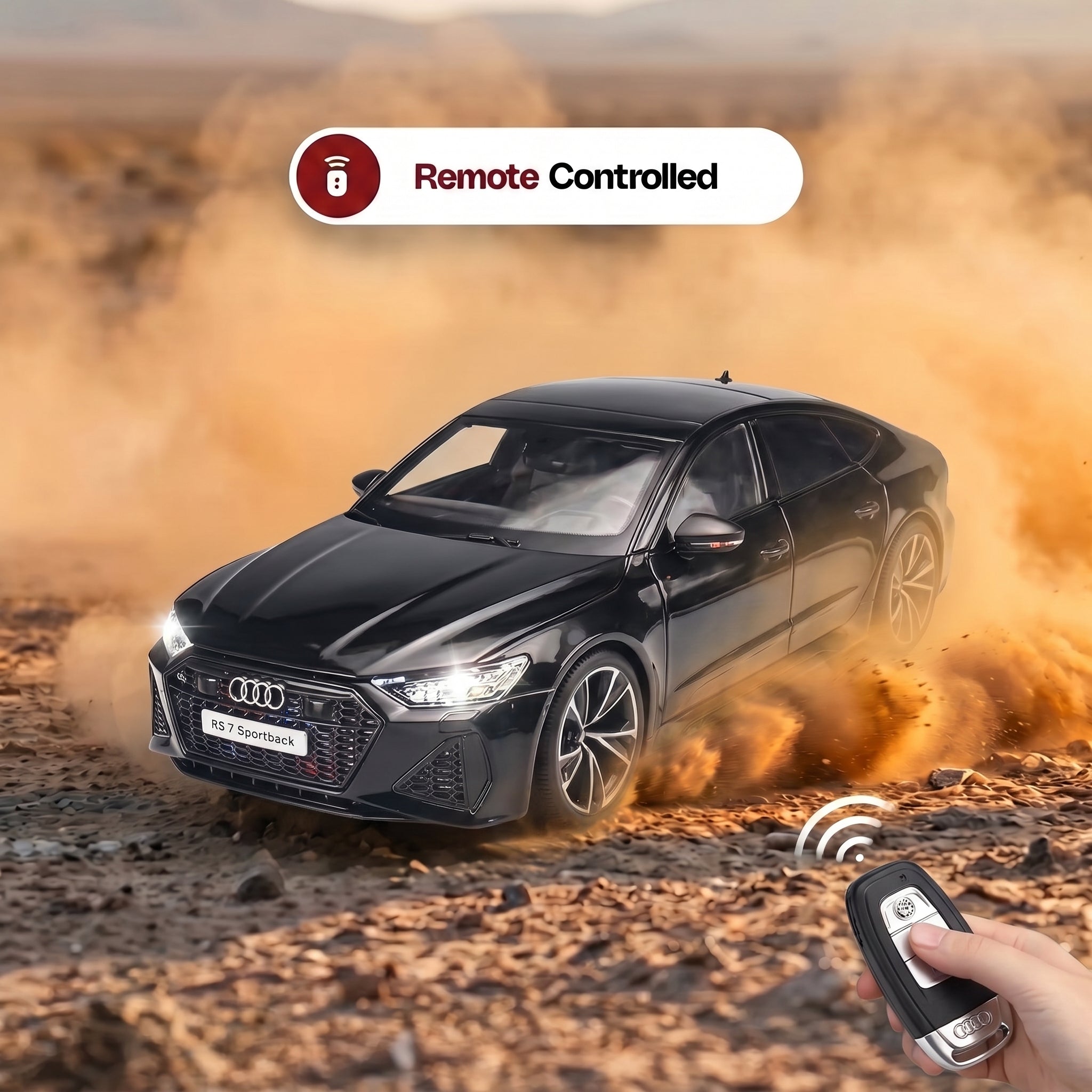 Audi RS7 | 1:18 Officially Licensed Die-Cast with Remote | Black Finish