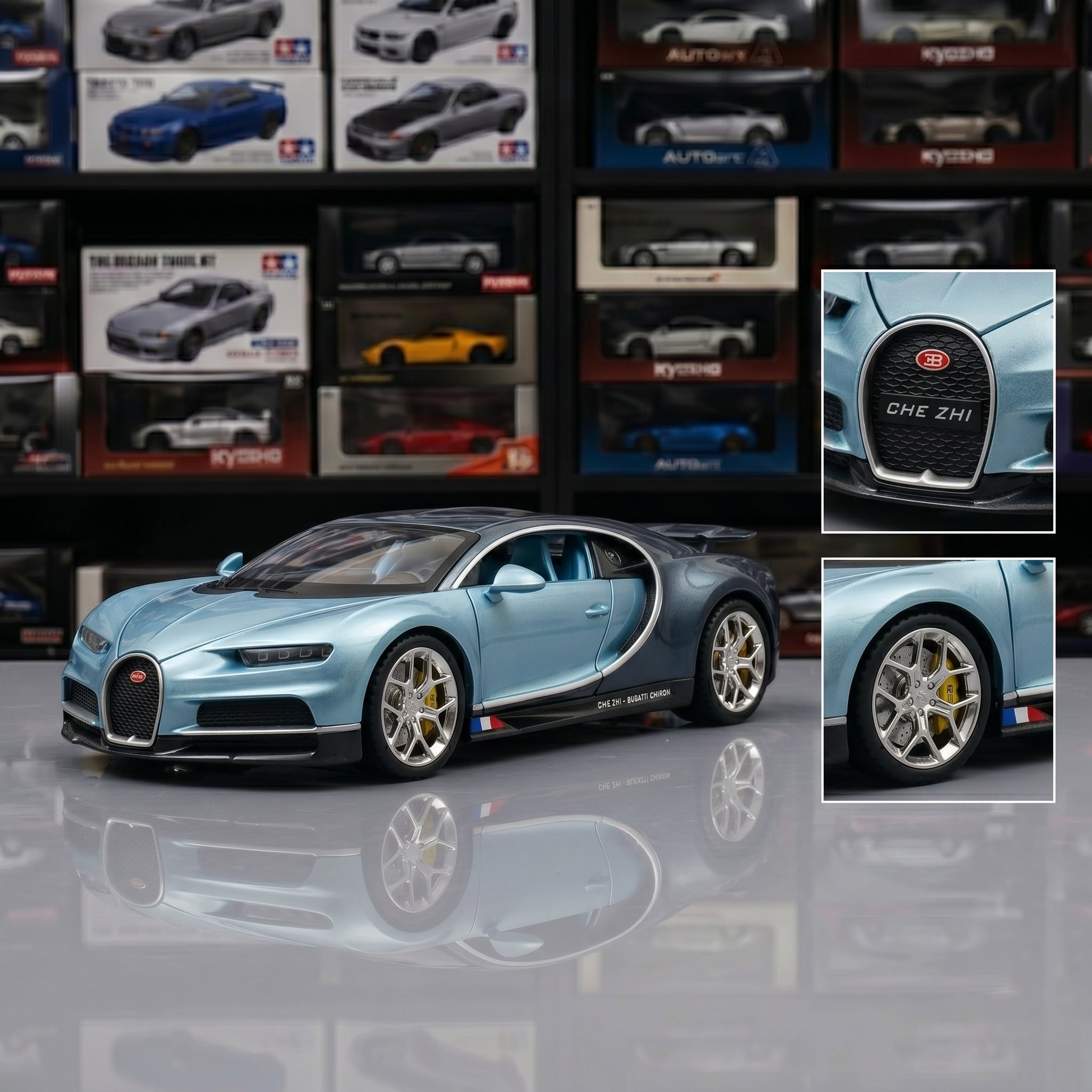 Bugatti Tourbillon | 1:24 Collector Die-Cast | Blue and Black Finish