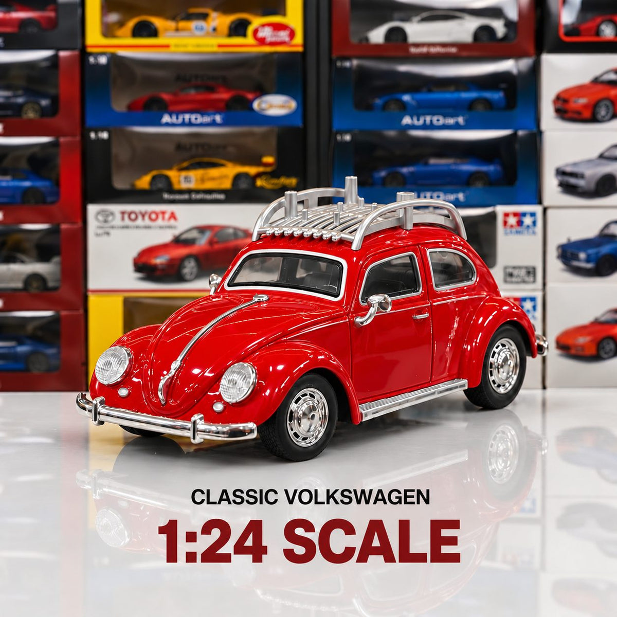 Volkswagen Beetle Foxy | 1:24 Collector Die-Cast | Red Finish