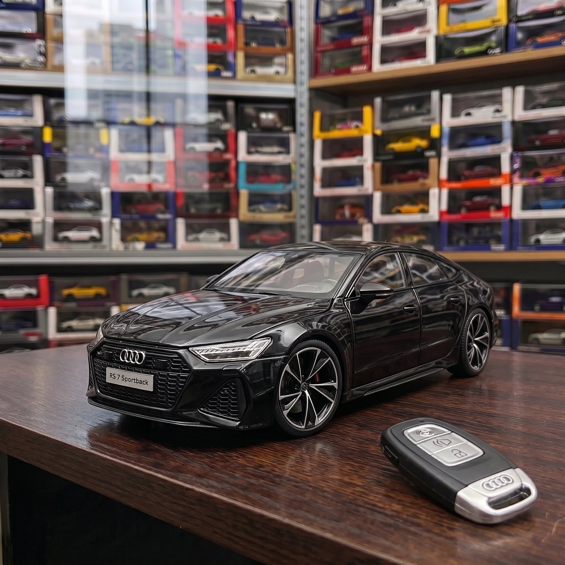 Audi RS7 | 1:18 Officially Licensed Die-Cast with Remote | Black Finish