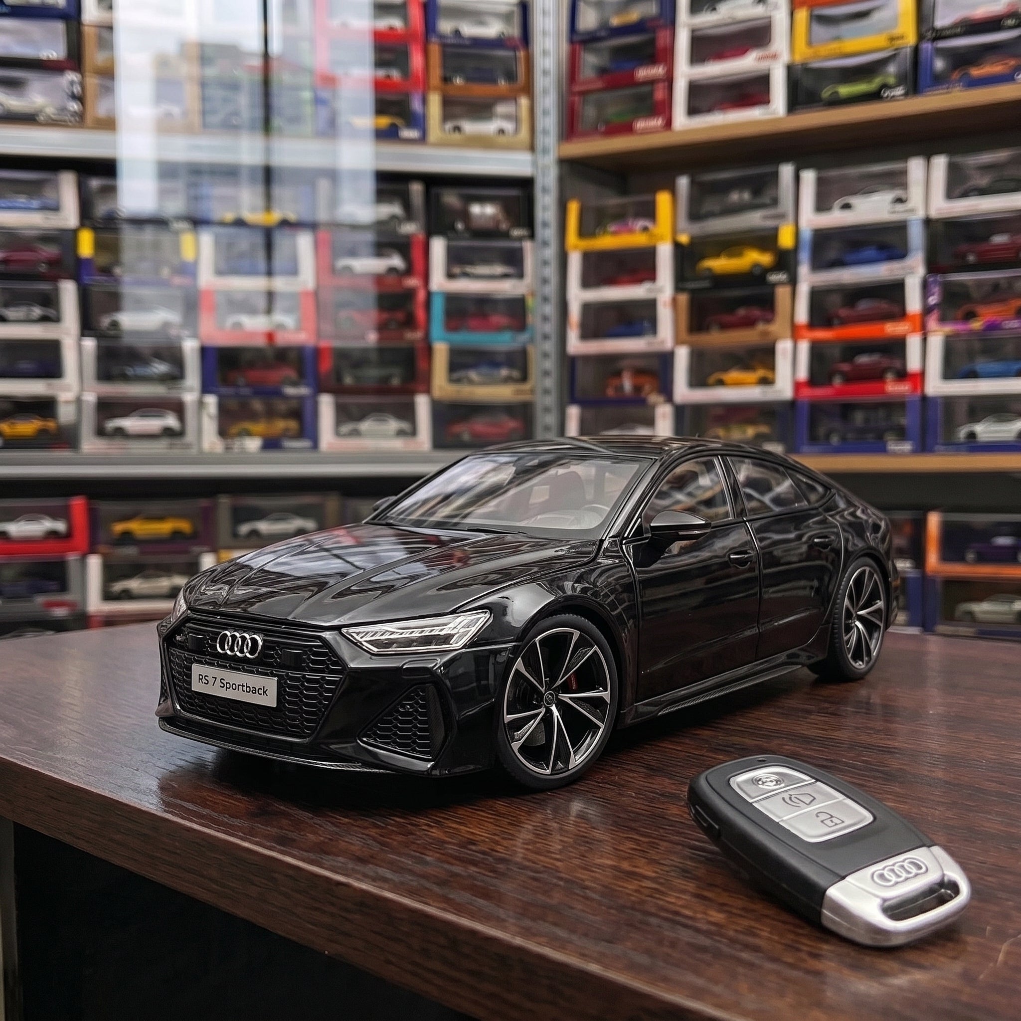 Audi RS7 | 1:18 Officially Licensed Die-Cast with Remote | Black Finish