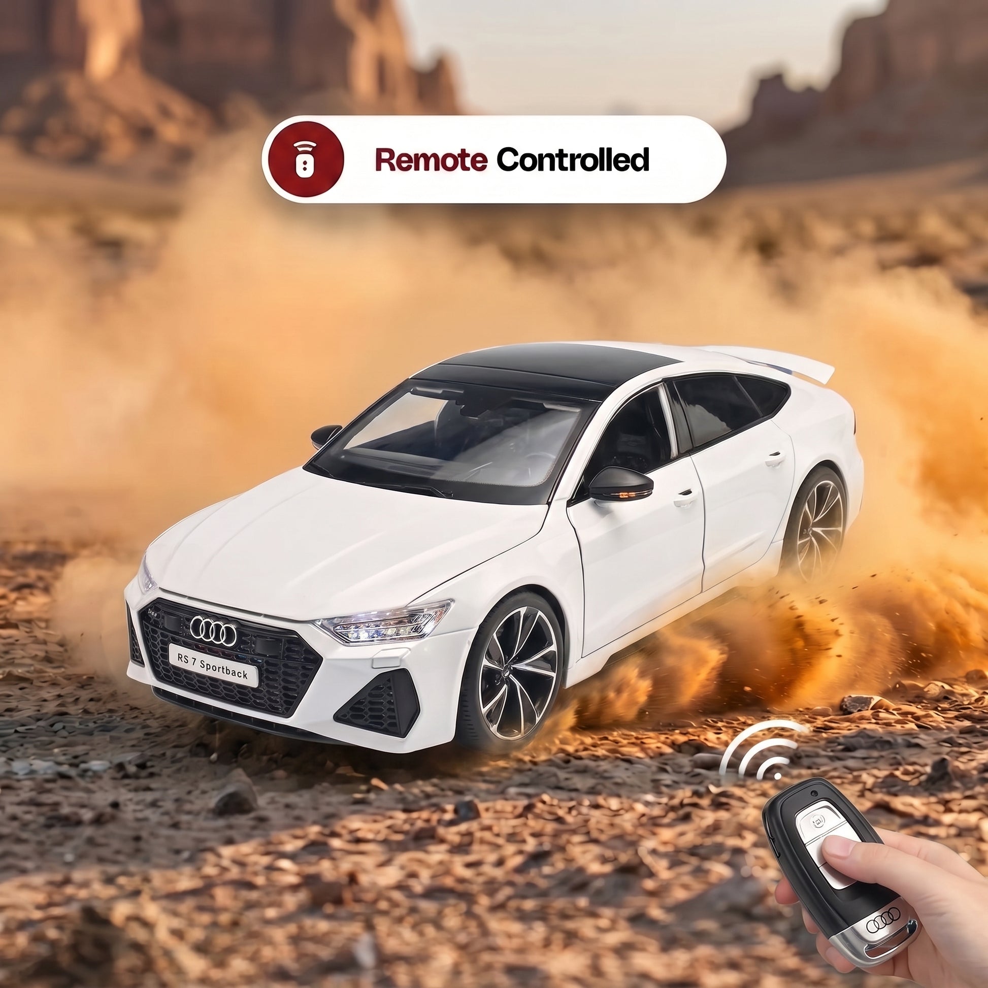 Audi RS7 | 1:18 Officially Licensed Die-Cast with Remote | White Finish