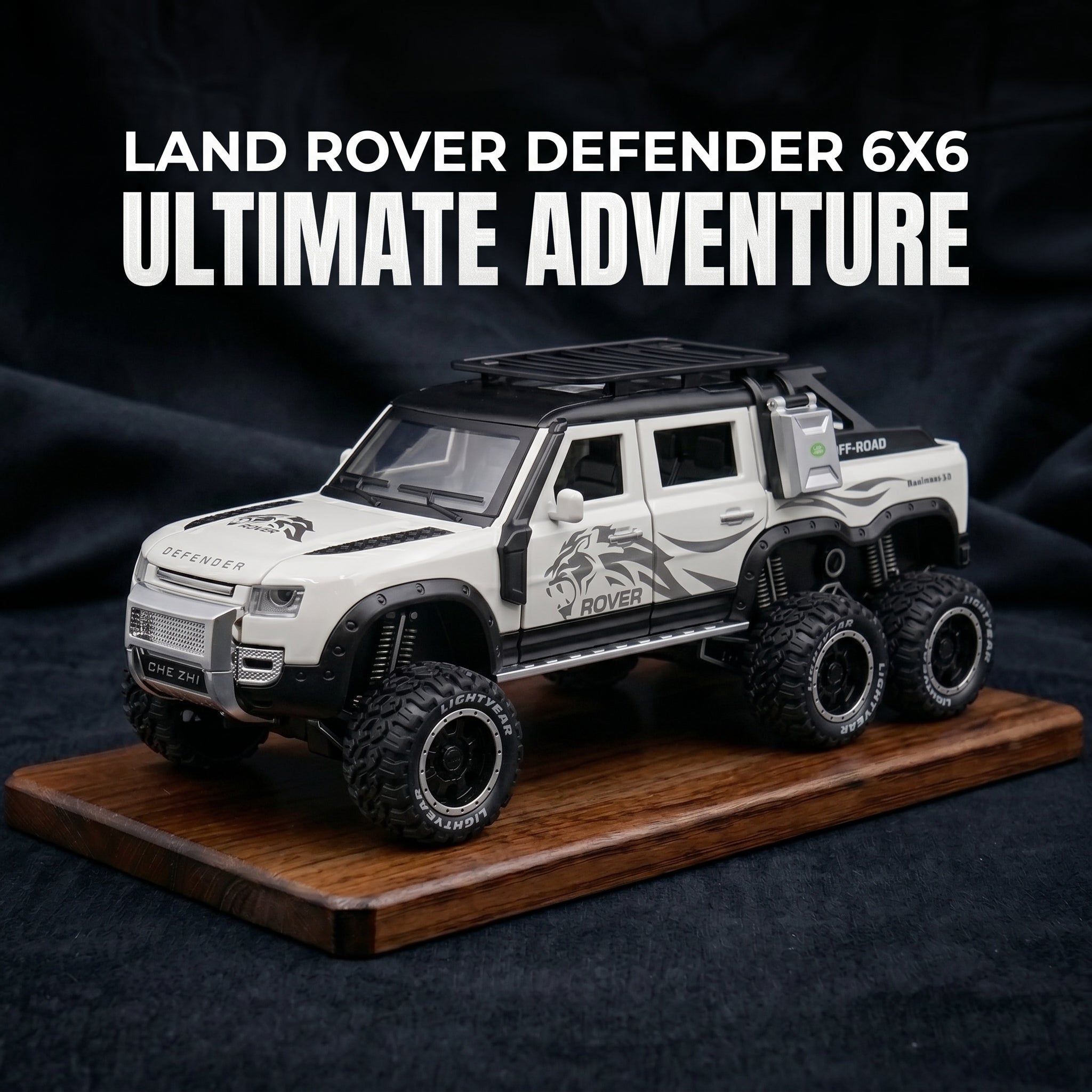 Land Rover Defender 6x6 | 1:24 Collector Die-Cast | White Finish