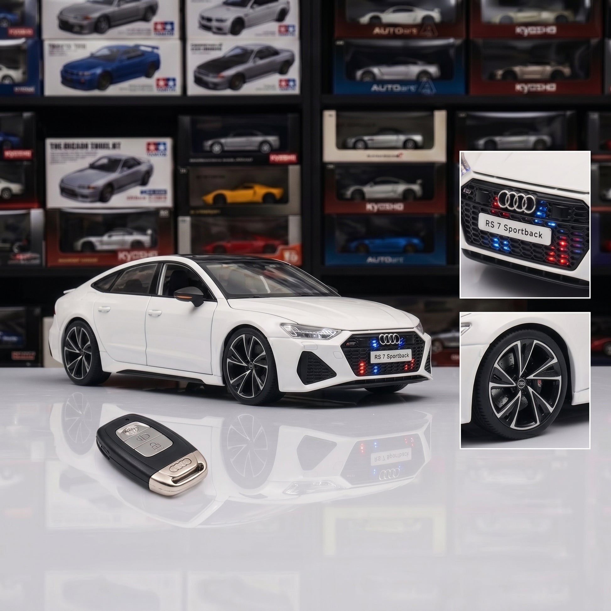 Audi RS7 | 1:18 Officially Licensed Die-Cast with Remote | White Finish