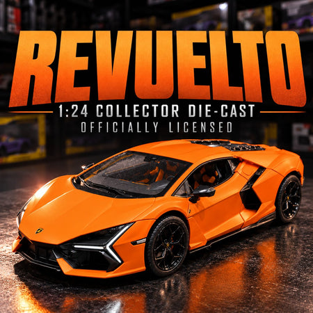Lamborghini Revuelto 1:24 die-cast Glossy Orange - poster hero