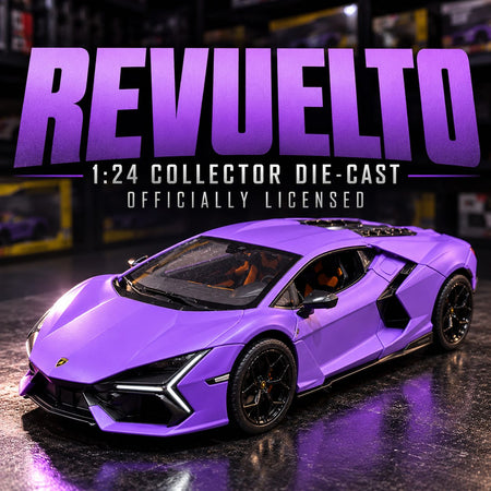Lamborghini Revuelto 1:24 die-cast Satin Purple - poster hero