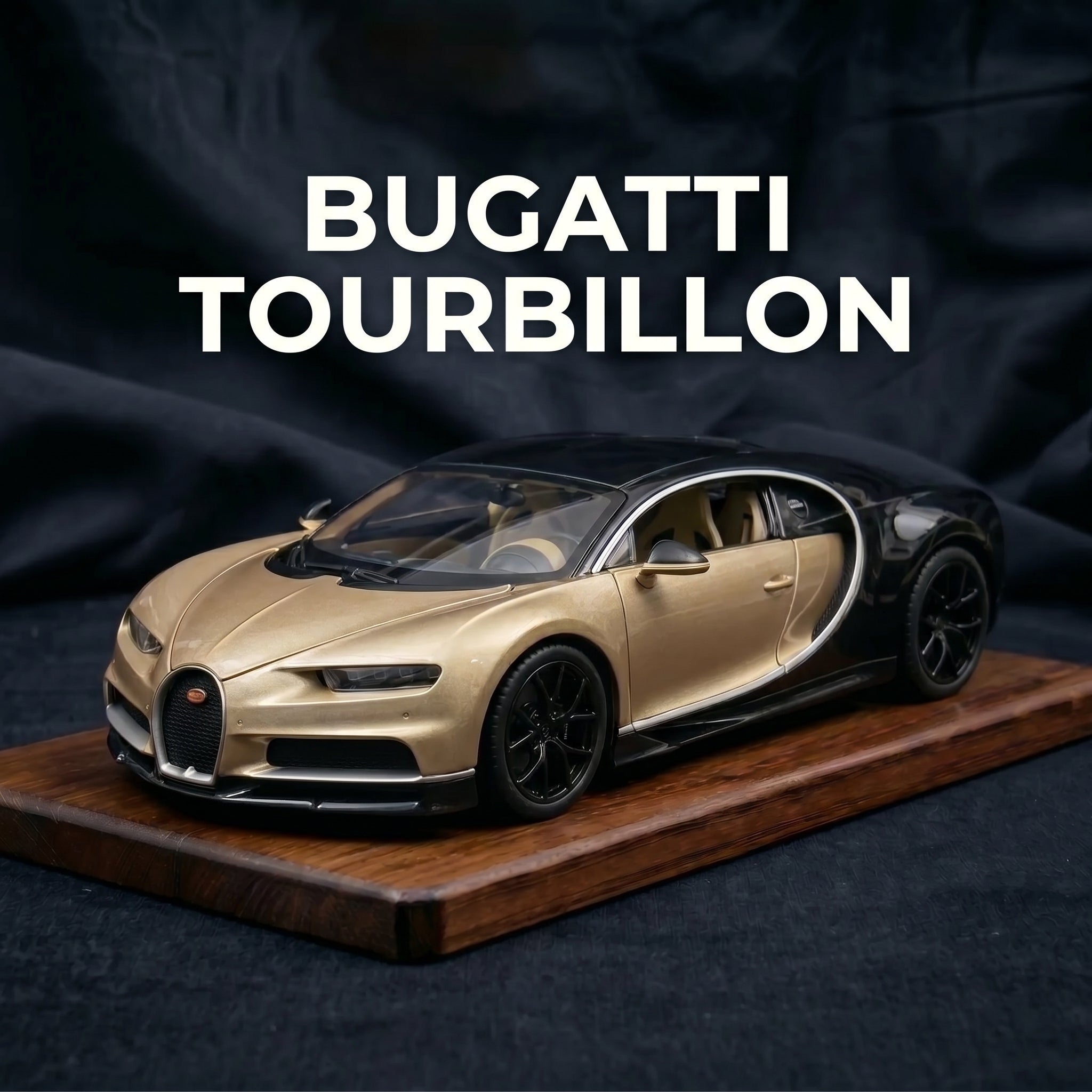 Bugatti Tourbillon | 1:24 Collector Die-Cast | Gold and Black Finish