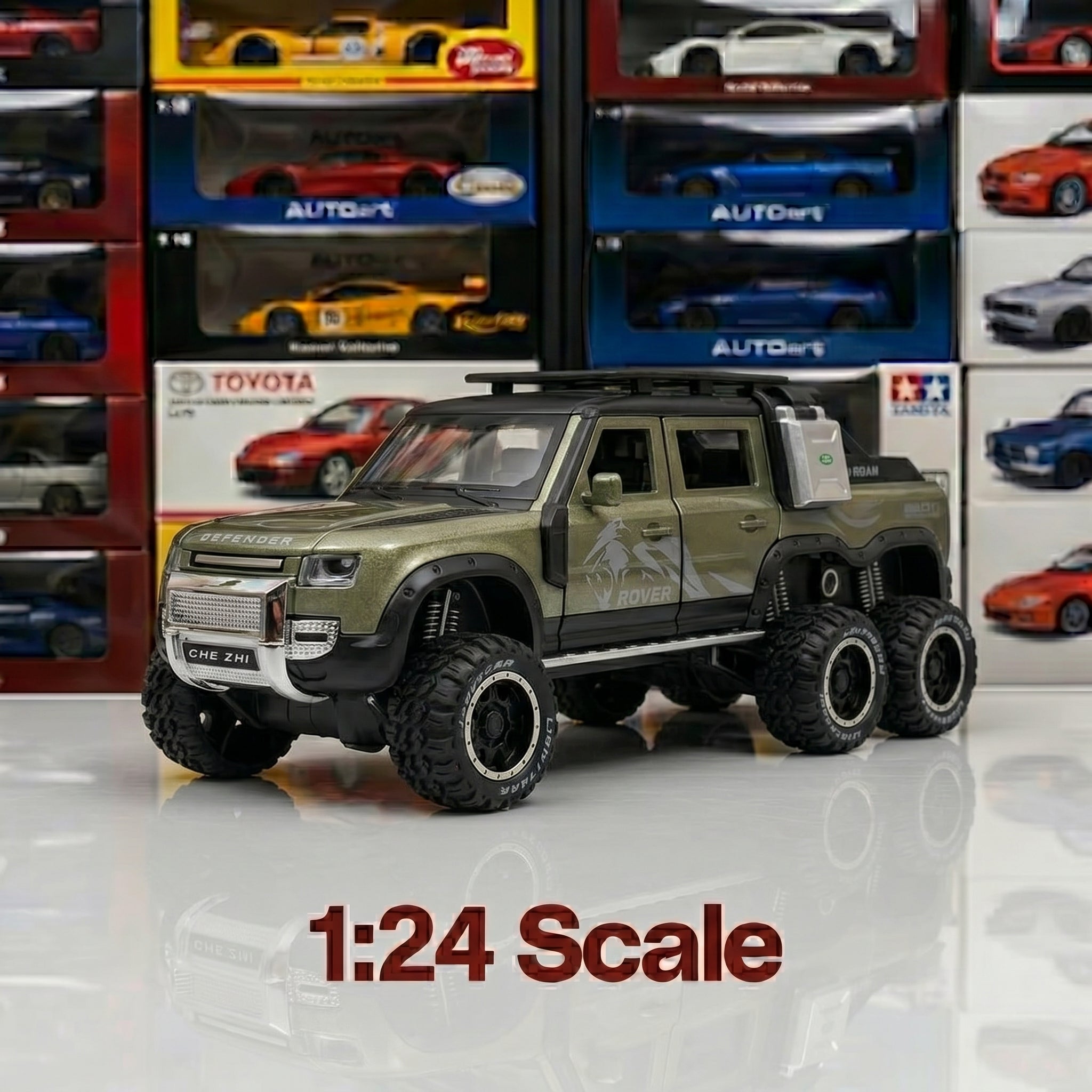 Land Rover Defender 6x6 | 1:24 Collector Die-Cast | Army Green Finish