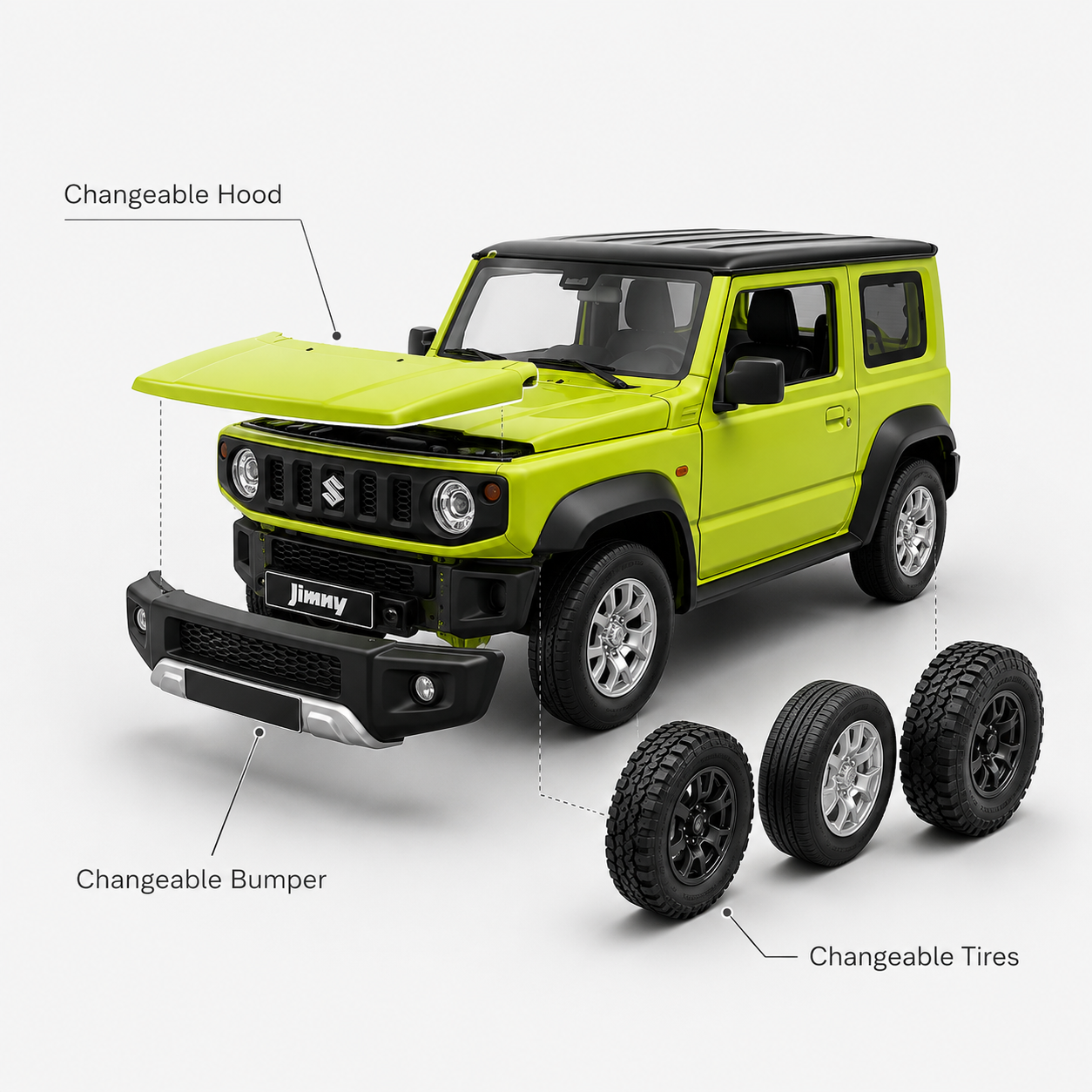 Suzuki Jimny | 1:18 Officially Licensed Die-Cast | Neon Green Finish