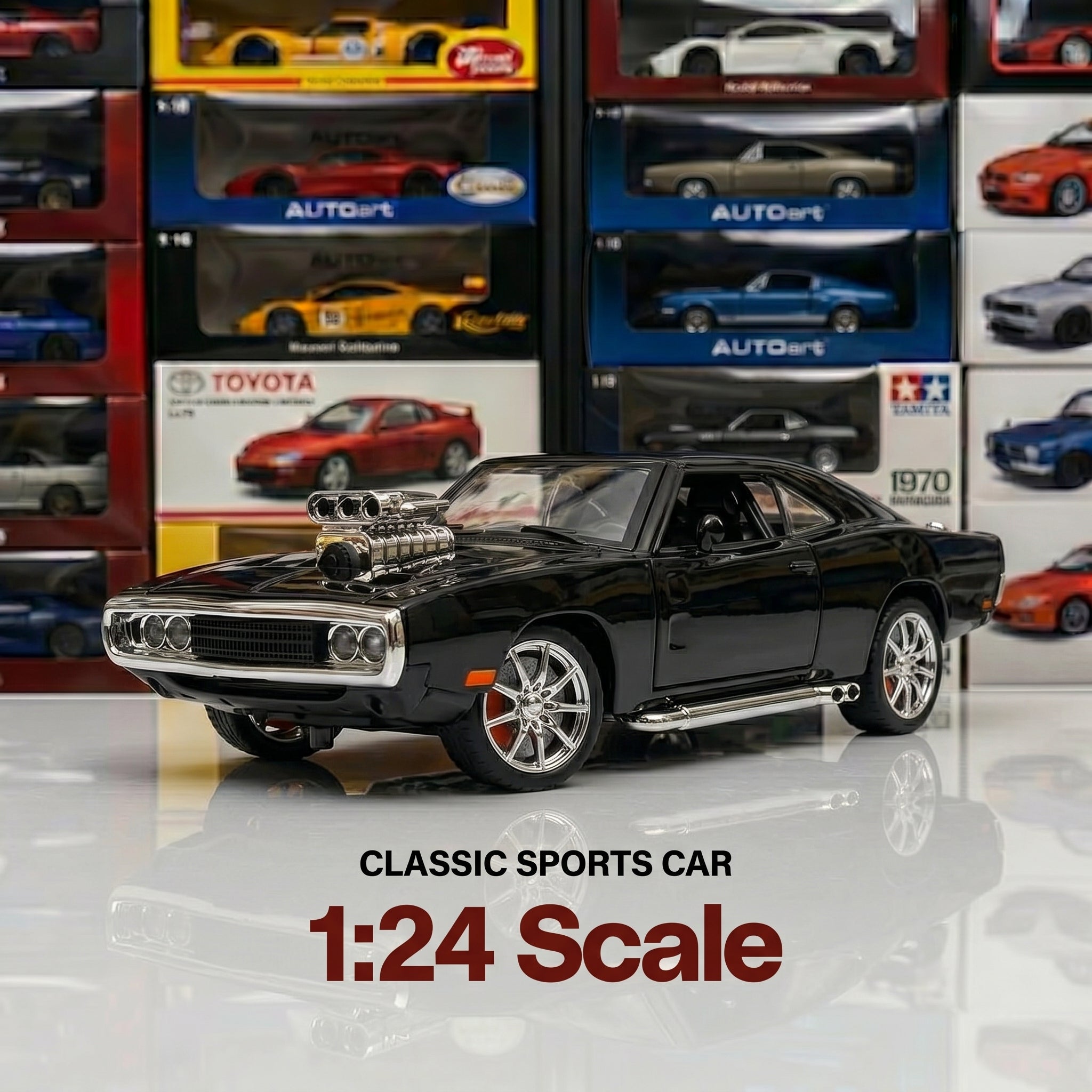 1970 Dodge Charger R/T | 1:24 Collector Die-Cast | Black Finish