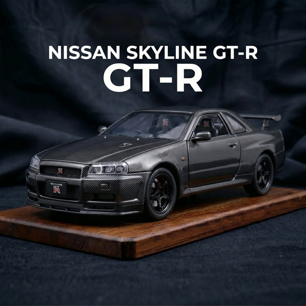 Nissan GTR R34 | 1:24 Collector Die-Cast | Carbon Fiber Finish