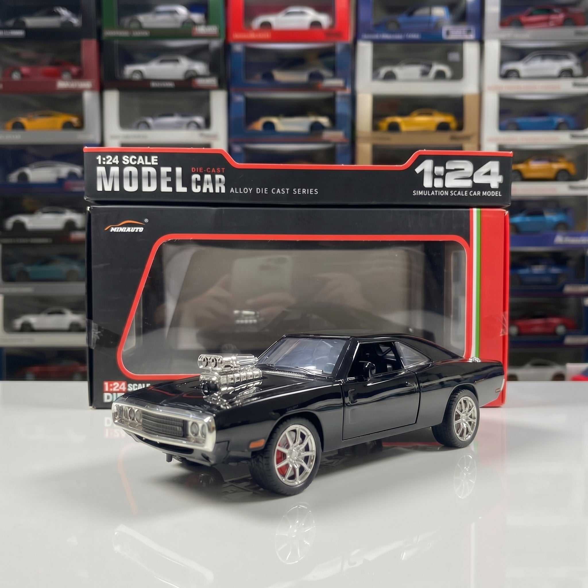 1970 Dodge Charger R/T | 1:24 Collector Die-Cast | Black Finish