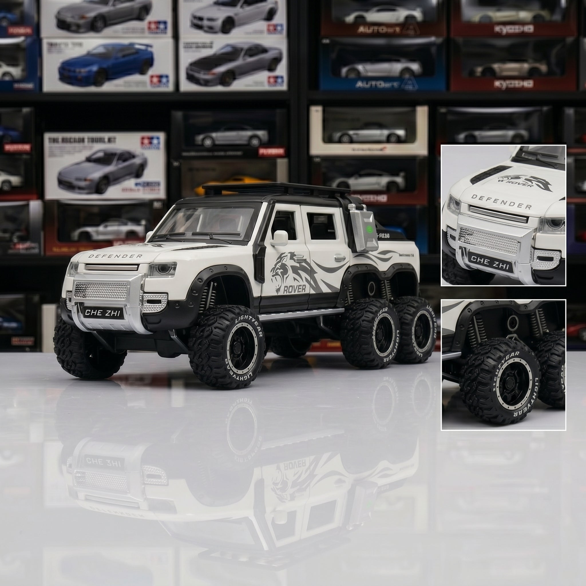 Land Rover Defender 6x6 | 1:24 Collector Die-Cast | White Finish