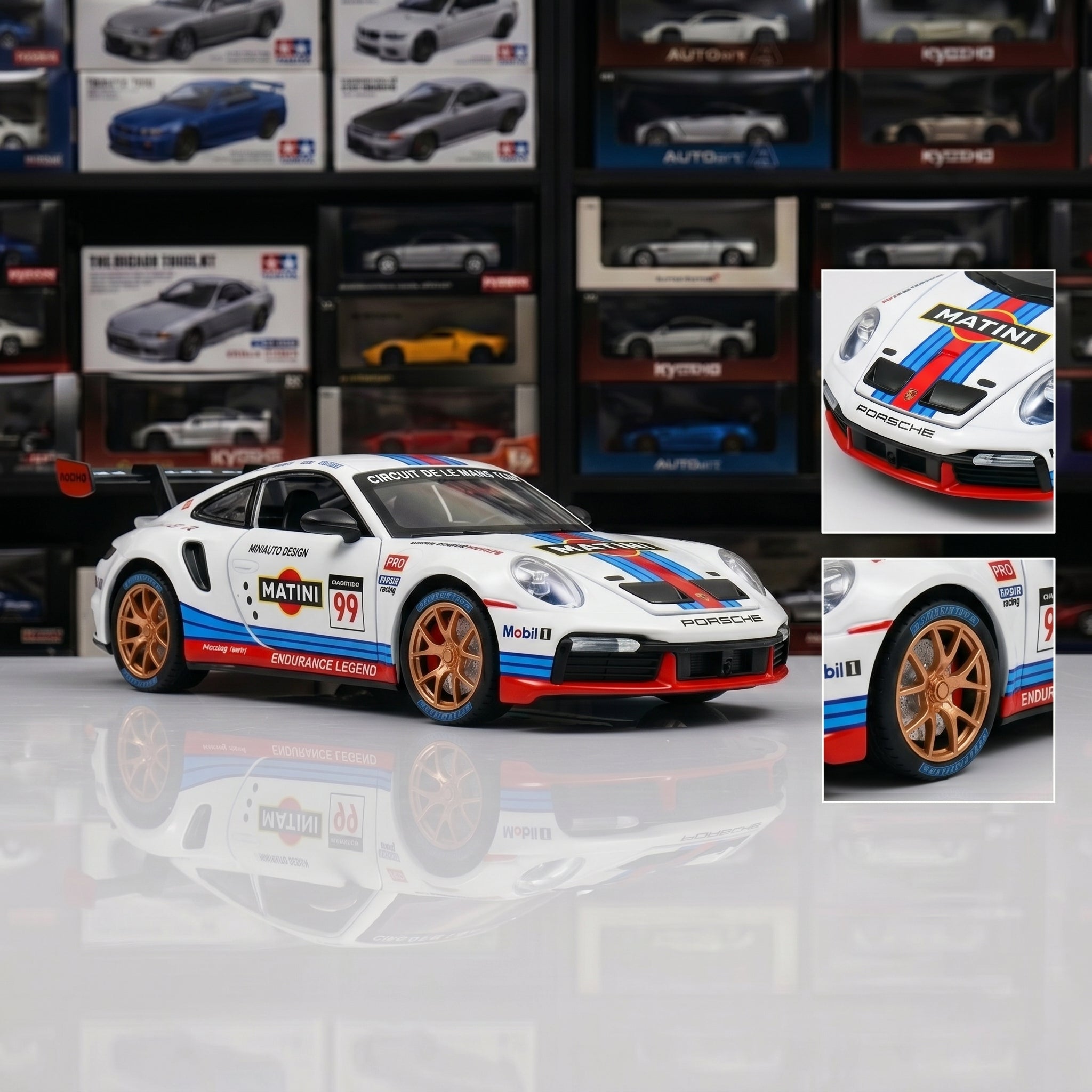 Porsche 911 GTR Martini Racing | 1:24 Collector Die-Cast | White - Martini Racing Tribute Finish
